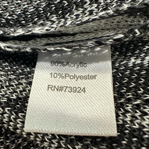 Ming Wang Open Knit Cardigan Women's Size Petite XS Black Gray Animal Print - Picture 6 of 7